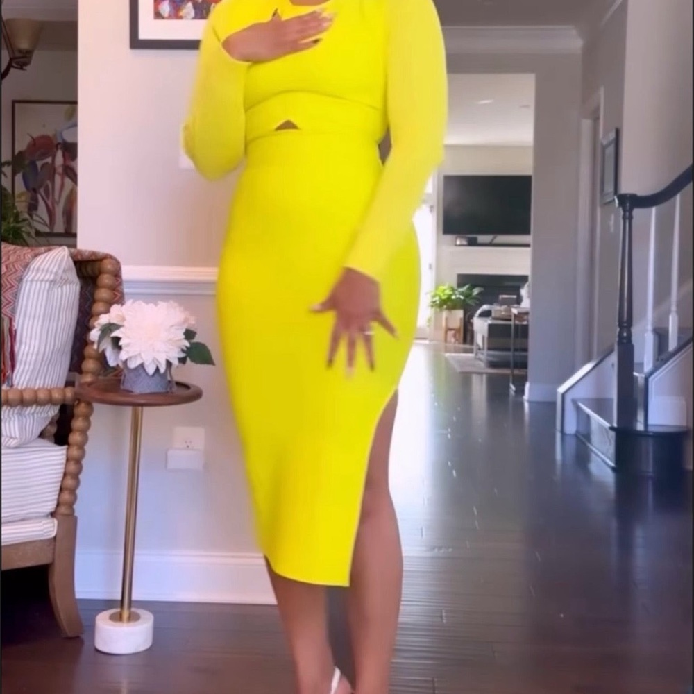 Vibrant Yellow Long Sleeve Dress